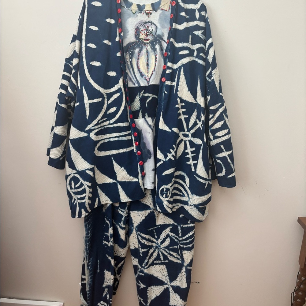 African original material   jacket and pants.